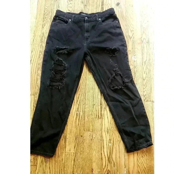 Aeropostale Denim - Aeropostale mom jeans size 12 black destressed 100% cotton